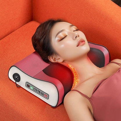 Coussin de Massage Chauffant 3D – 6 Boutons Intelligents (Dos, Cou, Pieds)