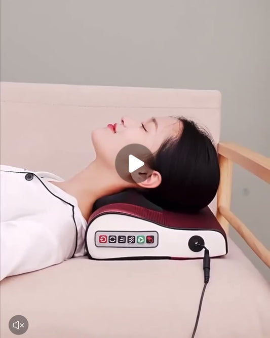 Coussin de Massage Chauffant 3D – 6 Boutons Intelligents (Dos, Cou, Pieds)